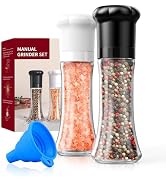 CIRCLE JOY Manual Salt and Pepper Grinder Set For Professional Chef, Refillable Salt and Pepper S...