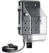 TAYMATIC Outdoor Power Stake Timer with Photocell, Dusk to Dawn, 6 Electrical Outlet Power Strip ...