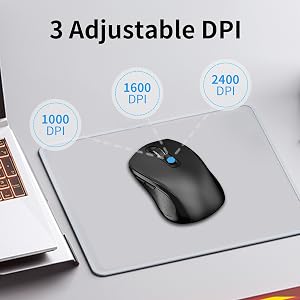 2.4G Ergonomic Mouse, silent and Anti slip Roller Wireless Mouse