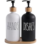 MOMEEMO Soap Dispenser Set, Contains Hand and Dish Soap Dispenser, Suitable for Kitchen Decor. (B...
