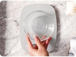 Add your bowl to food scale and press zero to start accurate measurements