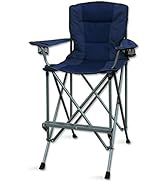 RMS Extra Tall Folding Chair - Bar Height Director Chair for Camping, Home Patio and Sports - Por...