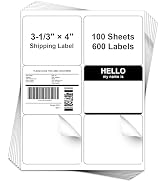 Anylabel 3-1/3" x 4" Shipping Address Labels for Laser & Inkjet Printer - 6 Per Page Mailing Labe...