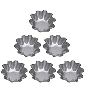 Luxshiny Egg Tart Tin 6pcs Portuguese Tart Mould Tart Baking Pan Egg Tart Mold Mini Metal Tart Pa...