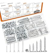 Dianrui Nails & Wood Screws Assortment Kit, 320 PCS #6#8 Philips Black Drywall Screws Set and Hig...