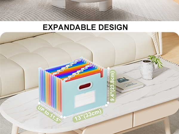 ThinkTex Accordion File Organizer, 12 - Pocket Expanding File Folders