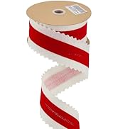 MEEDEE Christmas 2.5 Inch Gift Wrap Ribbon 10 Yards Wired Felt Ribbon White with Pink Velvet Midd...