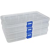 DUOFIRE Plastic Organizer Container Storage Box Adjustable Divider Removable Grid Compartment for...