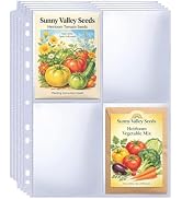 30 Pack 120 Pocket Seed Binder Sheet, 3.5x5” Seed Packet Binder Sleeves, Heavy Duty Garden Seeds ...