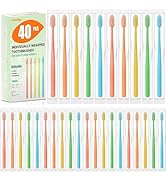 Fresings 40 Pack Disposable Toothbrushes Bulk – Individually Wrapped Soft Bristles Single Use for...