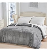LUZARTA Electric Blanket King Size with Dual Control for Bed, Grey | 100"X90" King Size Heated Bl...