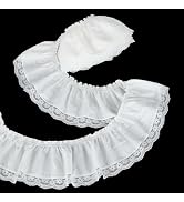 FINGERINSPIRE 3.3 Yards Ruffled Lace Edge Ribbon (4-1/8