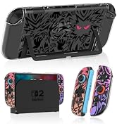 Gurgita Dockable Protective Case for Nintendo Switch 2 2025 - Cute Cartoon Purple Design Clear TP...