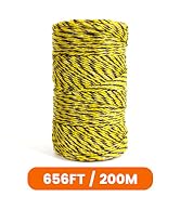 MERIANE Electric Fence Wire 1/8'' 656 Feet/200 Meters, UV Wear Rust Resistant, Upgraded 6 Stainle...