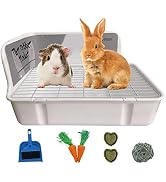 kathson Guinea Pig Litter Box,Bunny Potty Training,Plastic Square Small Animal Toilet,for Hamster...