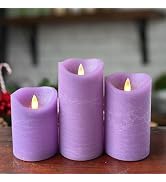 EZiKitchen Real Wax Flameless Candles Set of 3 (D 3" x H 4" 5" 6") Battery Operated LED Candle wi...