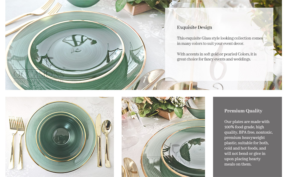 Belize Collection Green & Gold by Occasions Disposable