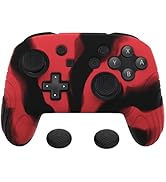 PlayVital Samurai Edition Ergonomic Silicone Skin Protective Case for Nintendo Switch Pro Control...
