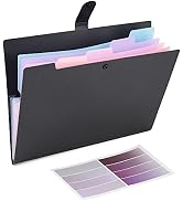 Maimis Expanding File Folder, 5 Pocket Cute Folders with Labels Letter Size Accordion File Organi...