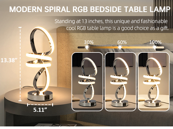 RGB Modern Spiral Table Lamp