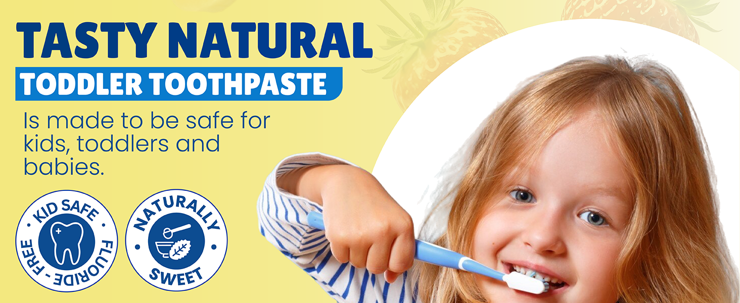 kids toothpaste sensitive teeth natural fluoride free xylitol flavored toddlers flouride-free paste