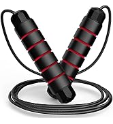Jump Rope for Fitness, Tangle Free Skipping Rope with Adjustable Foam Handle. Ball Bearings Featu...