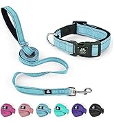 NESTROAD Reflective Dog Collar and Leash Set,Soft Neoprene Pet Collar with Quick Release Buckle,A...