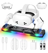 Kinwin 30W Fast Charging Dock for Meta Quest 3S/3/2, Magnetic Charger Station Stand for Oculus Qu...
