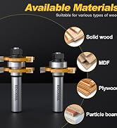 REKCKRUL 2 PCS Tongue and Groove Router Bit Set