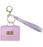 CALFOVERA Mini PU Leather Handbag Keychain Miniature Change Pouch Coin Purse Pendants with Key Ring
