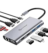 USB C Docking Station Dual Monitor, UtechSmart 11 in 1 USB C Hub Triple Display, Laptop Dock with...