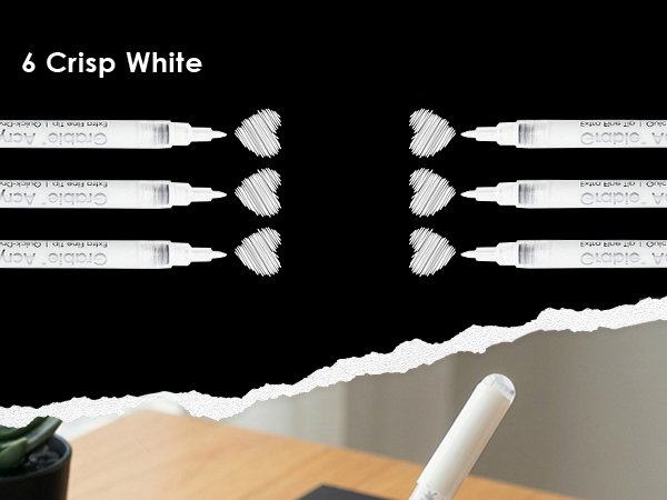 white acrylic marker set of 6