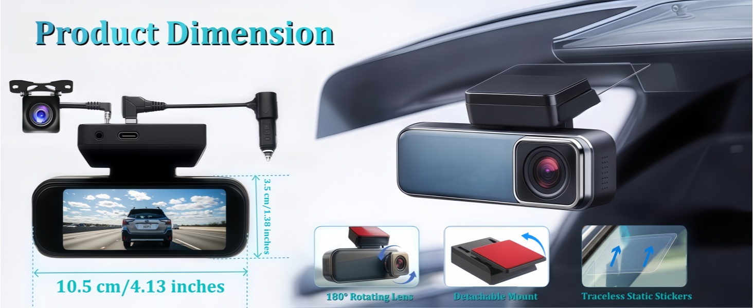 Dash Cam 4K Front and Rear