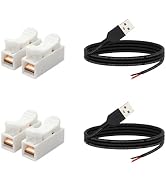 shibagoods USB 2.0 Male 2Pin Pigtail Cable 3.28ft, 24AWG 2A 5V Type A USB Extension Cable,DIY Rep...