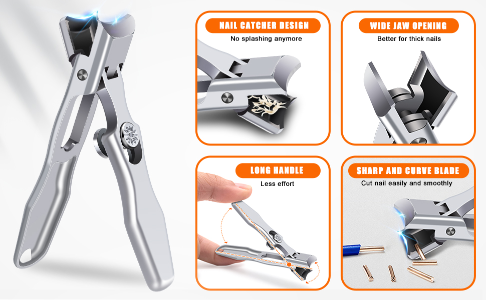 Nail Clippers for Men with cather Toenail Clippers for thick toe nails Fingernail Clippers