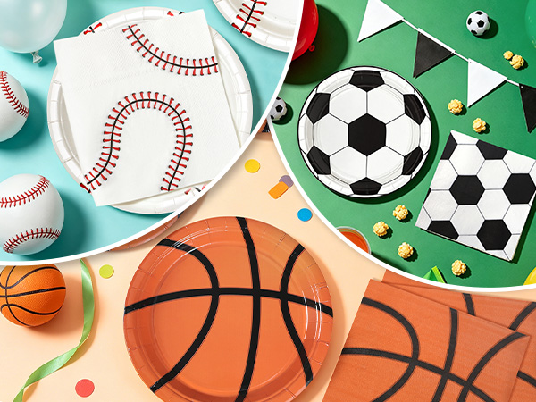 baseball plates and napkins soccer plates and napkins basketball plates and napkins party supplies