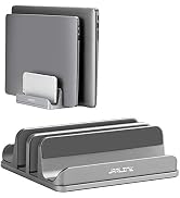 JARLINK 4-in-1 Adjustable Vertical Laptop Stand Holder, Aluminum Dual Slots Laptop Rack for Desk,...