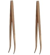 2Pcs Wood Color Angled Reptile Feeding Tongs Tweezers 28cm Bamboo Eco-Friendly Feeding Tool,Repti...