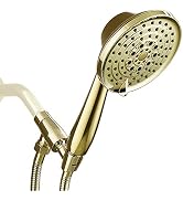 Luxury High Pressure 5“ Face 6 Setting Detachable Handheld Shower Head with Extra Long Flexible M...
