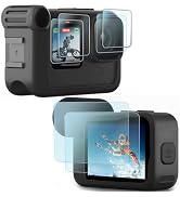 FiTSTILL [8PCS Screen Protector for Go Pro Hero 12/Hero 11/Hero 10/Hero 9 Black Fit Media Mod Ult...