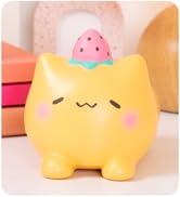 Hamee SquiSHU Jumbo Strawberry Cat Squishy Toy Collectible Slow Rising Cute Loaf Cat Birthday Gif...