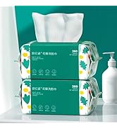 Soft Disposable Face Towel, Cotton Facial Dry Wipes 200 Count, Cotton Dry Wipes for Washing and D...