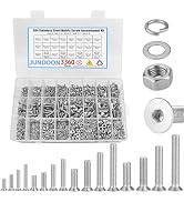 M2 M3 M4 M5 Metric Machine Screws Assortment Kit, 3360Pcs 304 Stainless Steel Countersunk Head Bo...