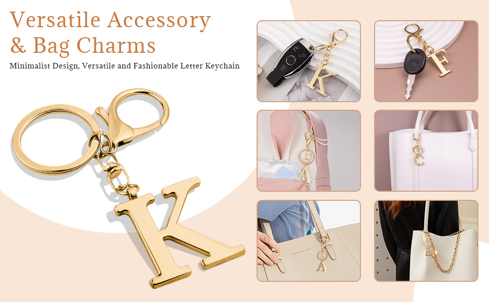 gold letter keychain