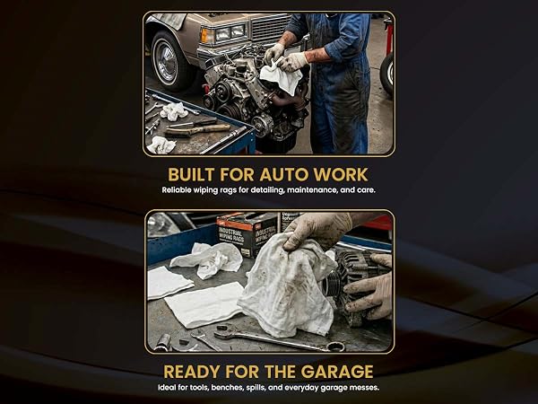 SupremePlus White Knit Rags - Built for Auto Work, Ready for the Garage