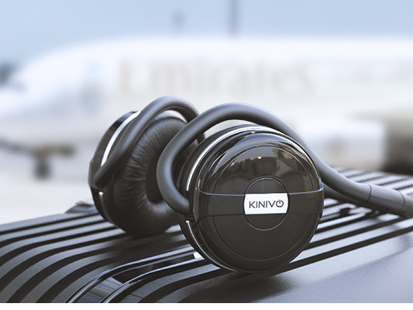 KINIVO over ear headphones microphone 30 hour wireless play long usage music lifestyle travel flight
