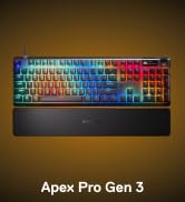 SteelSeries Apex Pro Gen 3 OmniPoint 3.0 HyperMagnetic Switches — Adjustable Actuation — Rapid Tr...