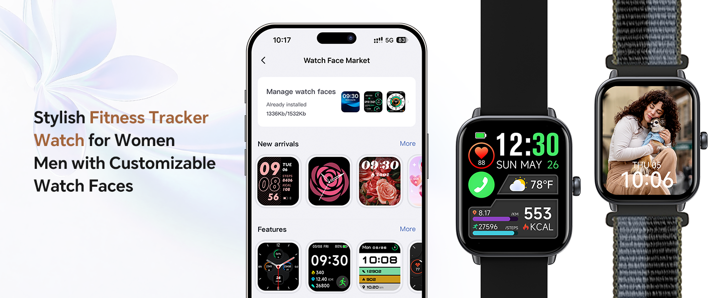Fitness Tracker Watch for Women and Men