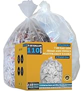 7-10 Gallon Clear Garbage Bags (110 Bags) 29" x 24" Extra Large Medium Kitchen Trash Bags Paper S...