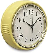 Lily's Home Retro Wall Clock, 9.5 Inch Vintage Design, Silent Non-Ticking Quartz Movement, Batter...